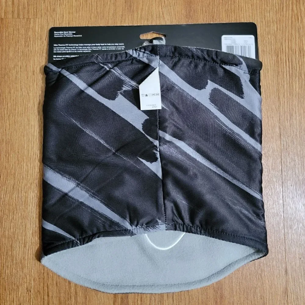Nike Therma-FIT Reversible Scarf Neck Warmer For Running Gym Hiking Black Grey